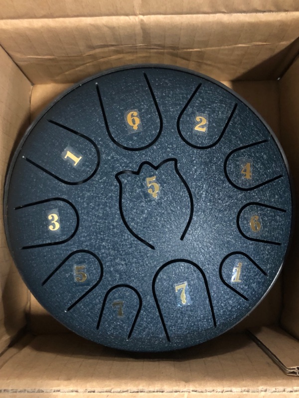 Photo 1 of 11-Note 6-Inch Steel Tongue Drum – Outdoor Rain Drum for Garden Handpan Drum for Meditation & Relaxation