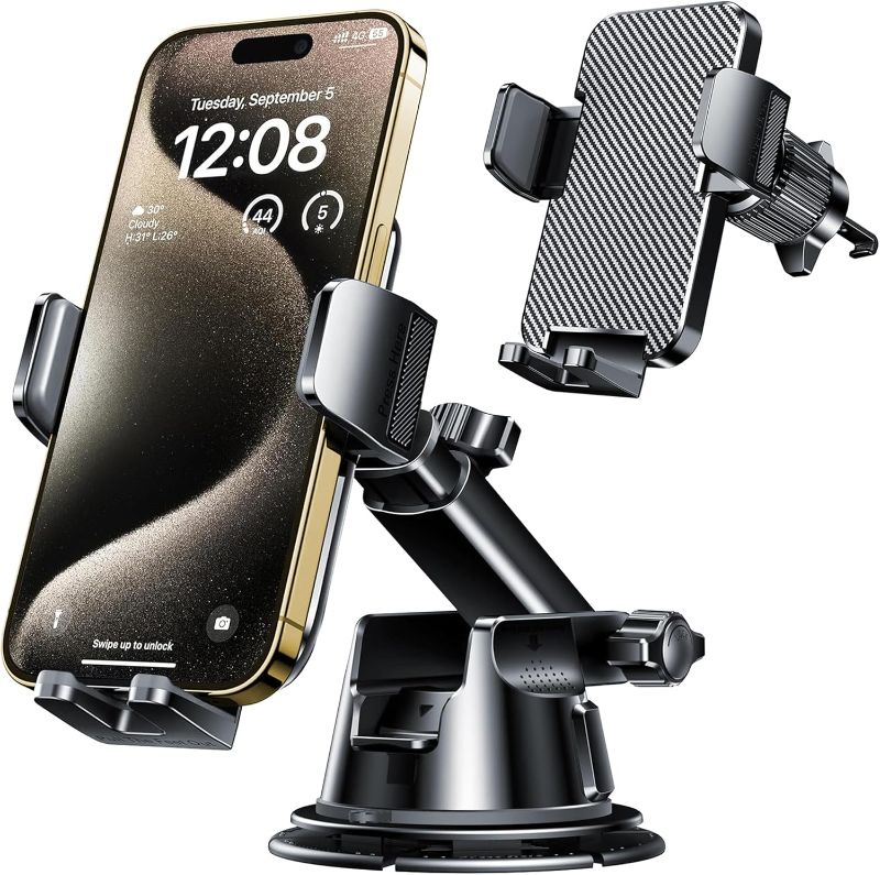 Photo 1 of Qifutan Dash Mounted Holders Phone Holders for Your Car Phone Mount for Car Windshield Dashboard Air Vent Universal Hands Free Automobile Cell Phone Holder Fit for iPhone Smartphone