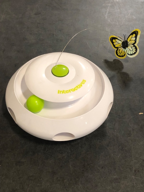 Photo 1 of ALL FOR PAWS 3 in 1 Interactive Cat Butterfly Flutter Toy with Rolling Balls, Poping Feather Toy Automatic Kitten Spinner Toys, Mental Stimulation for Indoor Cats, USB Rechargeable Kitty Toys