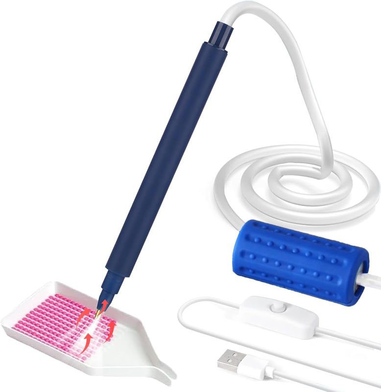 Photo 1 of Diamond Painting Accessories Pen,Painter Vacuum Diamond Art Pen,Diamond Art Kits for Adults,Electric Diamond Art Pens Tools with Storage Tray (Blue)