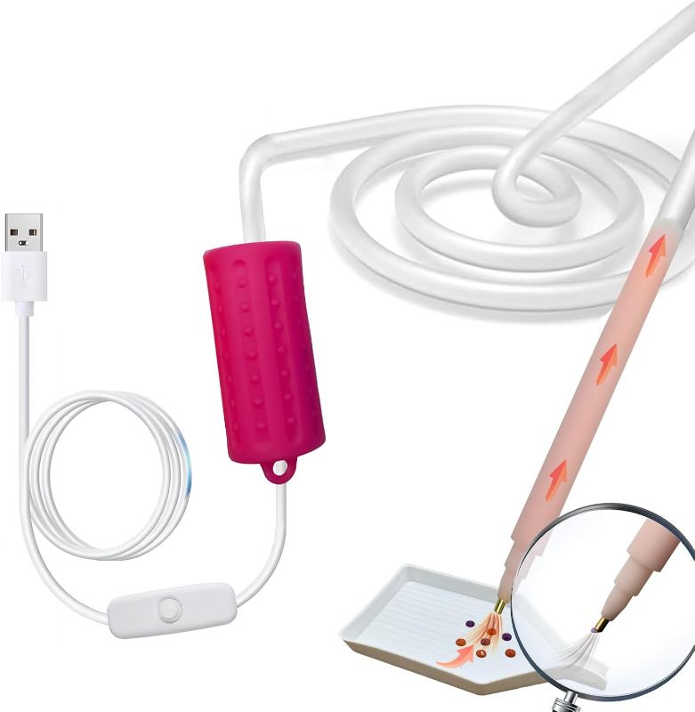 Photo 1 of Electric Diamond Art Pen Kit - USB-Powered?Button Knob? Vacuum Tool for Rhinestones, No Wax Needed! Ergonomic Design with Auto-Suction for Adults/Kids Crafting Accessories (Pink)