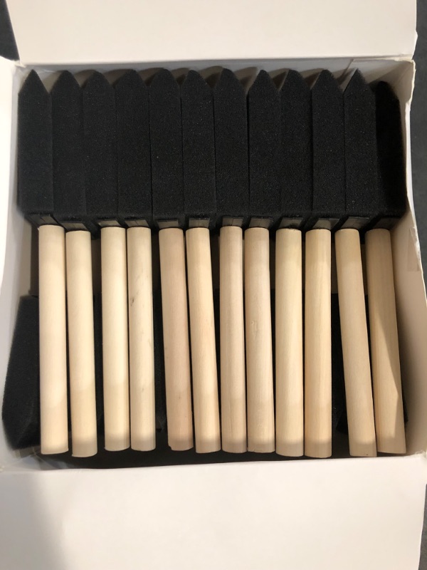 Photo 1 of 40 Pcs Foam Brush,1” Foam Paint Brushes, Wood Handle Sponge Paint Brush, Foam Brushes for Painting for Staining, Varnishes, and DIY Craft Projects