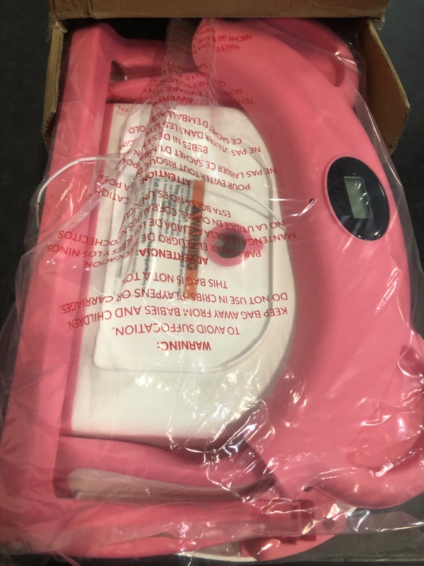 Photo 1 of Collapsible Baby Bathtub for Newborns to Toddler with Real-time Temp Monitor & Floating Cushion,Portable Travel Tub for 0-36 Month, Foldable Baby Bath Tub for Infants Girl (Pink)