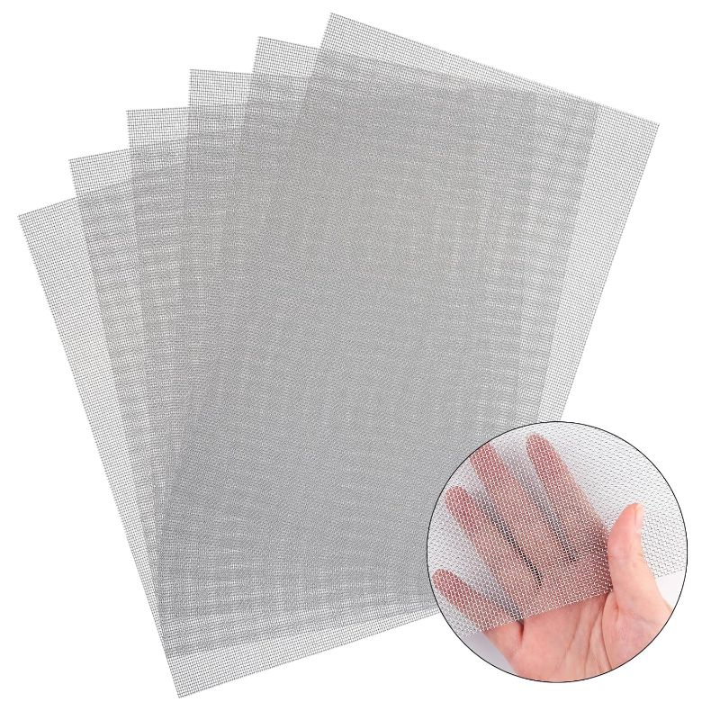 Photo 1 of 6 Pack 12×8 Inch Wire Mesh Screen, 20 Mesh Stainless Steel Mesh, Sturdy No Rust Metal Mesh Screen for DIY Projects, Cage, Vent, Garden, Window Screen, Filter Mesh