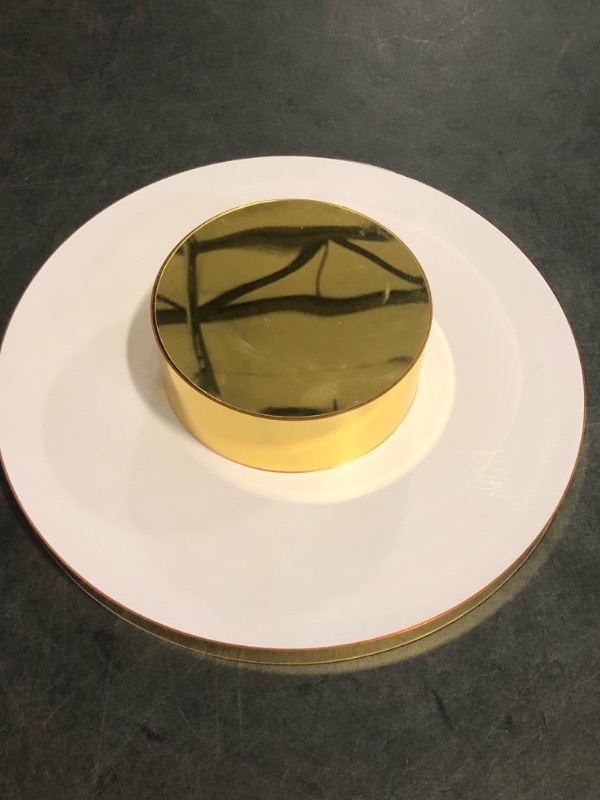 Photo 1 of 11.8''Gold Cake Stand, Round Dessert Table Display Holder, Acrylic Cake Tray Serving Platter for Party, Wedding, Birthday, Baby Shower, Anniversary