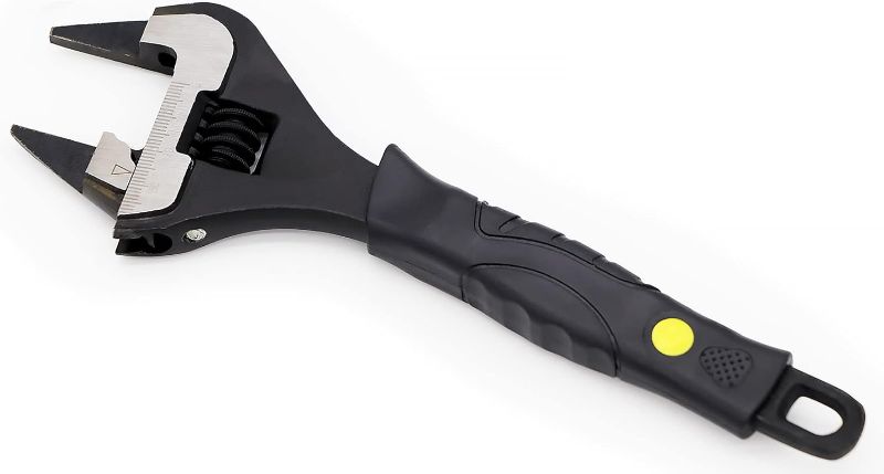 Photo 1 of Extra Slim Jaw 8-Inch Adjustable Wrench, Black, Alloy Steel