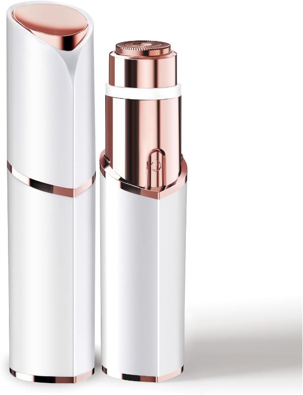 Photo 1 of Facial Hair Removal for Women, Portable Lady Shaver, Rechargeable Painless Hair Remover for Face, Upper Lips, Chin, Peach Fuzz - White