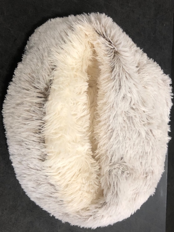 Photo 1 of Cat Beds for Indoor Cats,Cat Cave for Puppy and Kitty,Calming Small Dog Bed for Small Dogs with Cover Cave,Cozy Warming Fluffy Washable Anti-Slip Pet Sleeping Bag (20 * 20inch,Khaki)