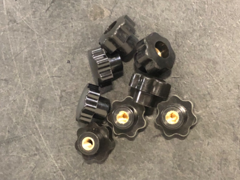 Photo 1 of OCR 10Pcs M6 7 Star Knob Knurled Thread Clamping Knob, Star Shape Hand Knobs Black Plastic Screw-On Clamping Star Knob Handle