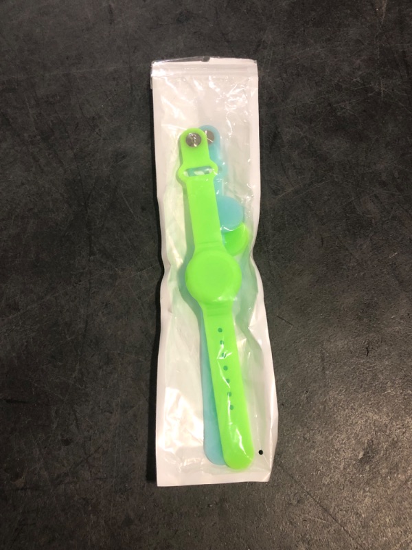 Photo 1 of Waterproof Air Tag Bracelet for Kids(2 Pack), Soft Silicone Hidden Wristband, Lightweight GPS Tracker Compatible with Apple Air Tag Watch Band for Child (Grow in Dark Blue & Green)
