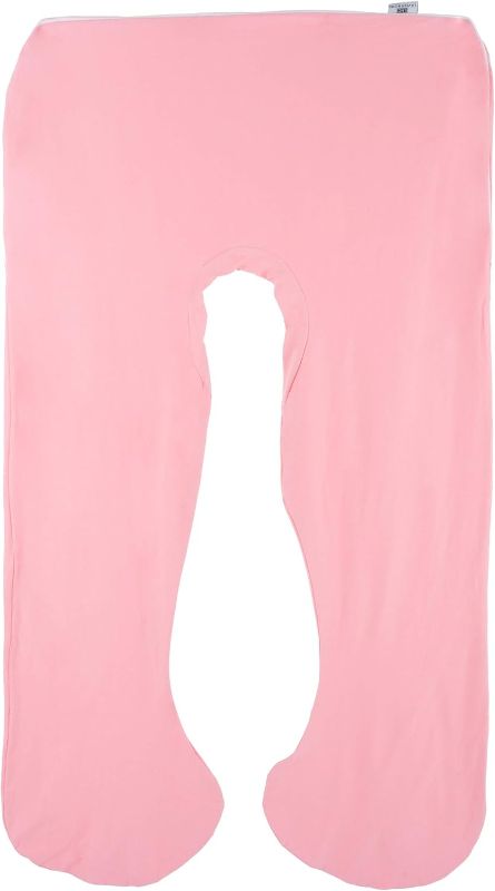 Photo 1 of Home (Pink Full Cover-U-Shaped Soft Cotton Replacement Pillowcase, Removeable with Zipper for Pregnancy/Total Body Pillows by Lavish (64-PREGN-COV-CTNP)