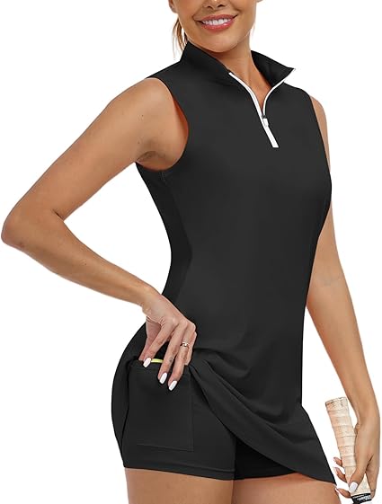 Photo 1 of Size XXL Hiverlay Tennis Dresses for Women Golf Workout Dress with Built in Shorts and Pockets for Sleeveless Athletic Dresses