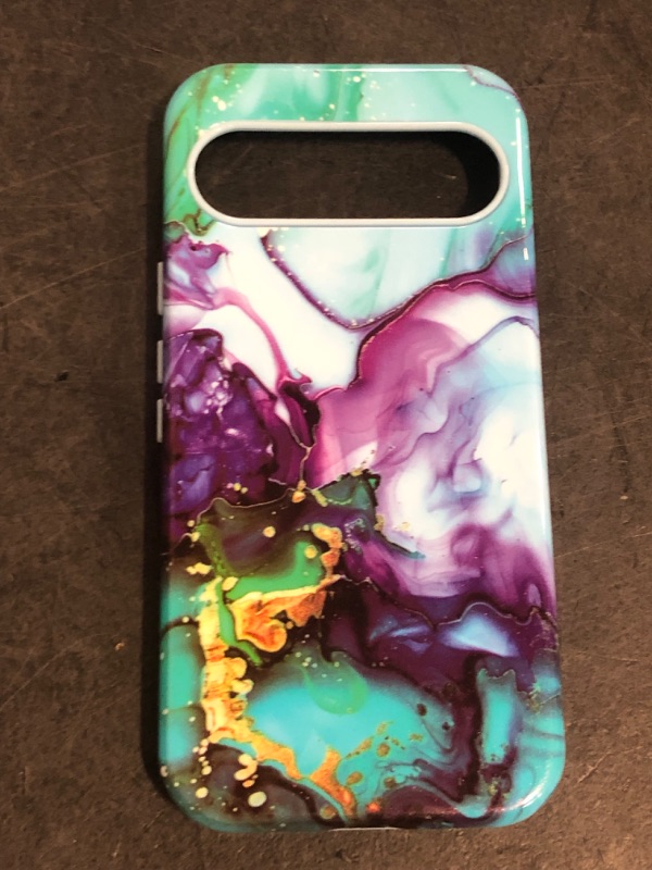 Photo 1 of Btscase for Google Pixel 9 Pro Case/Pixel 9 Case 2024 [Military Grade Shockproof] Stylish Marble Pattern Slim Protective 3 Layers Hard PC+Soft Silicone Rugged Women Men Anti-Scratch Cover, Cyan