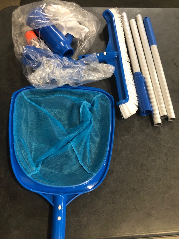 Photo 1 of 78" Ultra-Long Pool Cleaning Kit - Included Vacuum Cleaner, 17" W Brush, Skimmer Net, Splicing Pole, for Maintenance Inground or Above Ground Swimming Pools