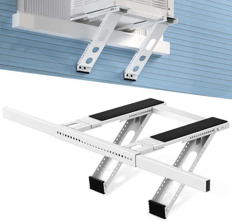 Photo 1 of Cesluck No Drill Window AC Support Bracket: Adjustable Air Conditioner Support Bracket, Heavy Duty, Fits Single & Double-Hung Windows, Universal Units for 5000-24000 BTU, Up to 220 lbs