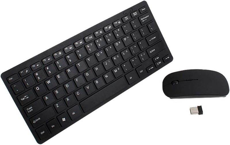 Photo 1 of Wireless Keyboard and Mouse Combo - 2.4GHz Portable Mini Keyboard for Laptop, Mac, Desk Accessories - Cool Stuff Gifts for Teenage Boys, Men, Women