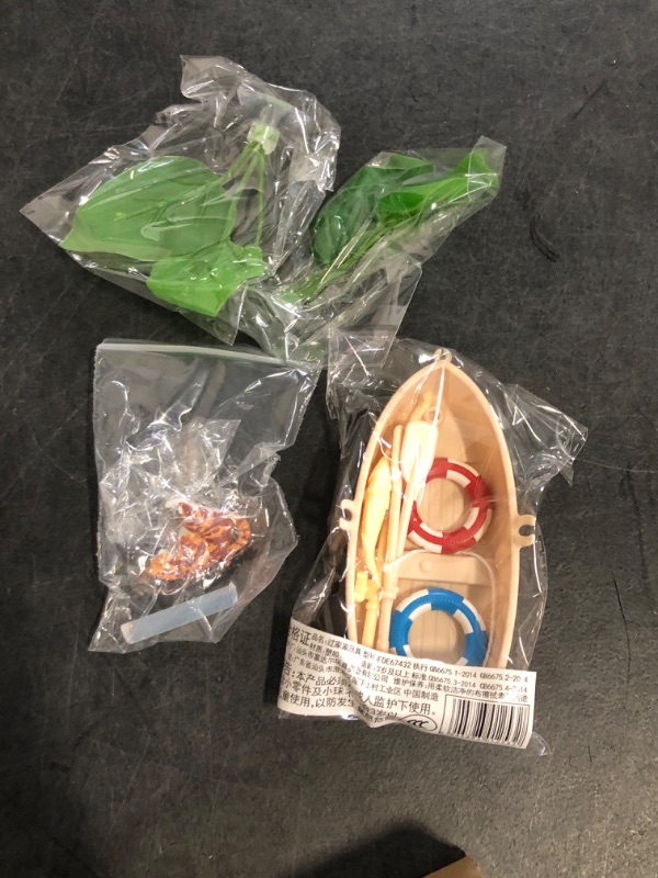 Photo 1 of Cute Kitten Simulation Boat Floating Fish Tank Decorations Betta Fish Leaf Pad Improves Floating Aquarium Decoration Fish