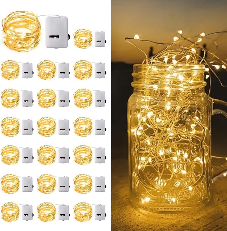 Photo 1 of 20 Pack Fairy: 3.3ft 20 LED Mini String Lights. Copper Wire with Firefly & Starry Effects. Ideal for Mason Jars, Weddings, Christmas, Table Decor. Warm White.