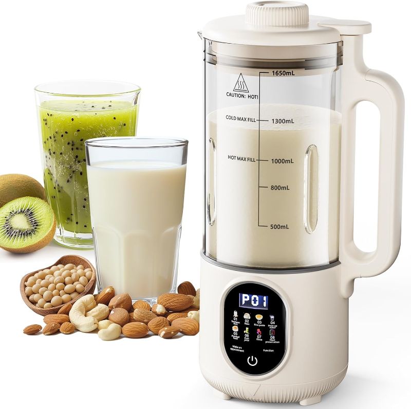 Photo 1 of Upgraded 55oz Nut Milk Maker Machine (Extra Large),10-in-1 Automatic Soy Milk Maker with 20 Blades, Homemade Plant-Based Oat, Almond Milk Maker with Auto Clean/DelayStart/BoilWater/Keep Warm,5-6 Cups