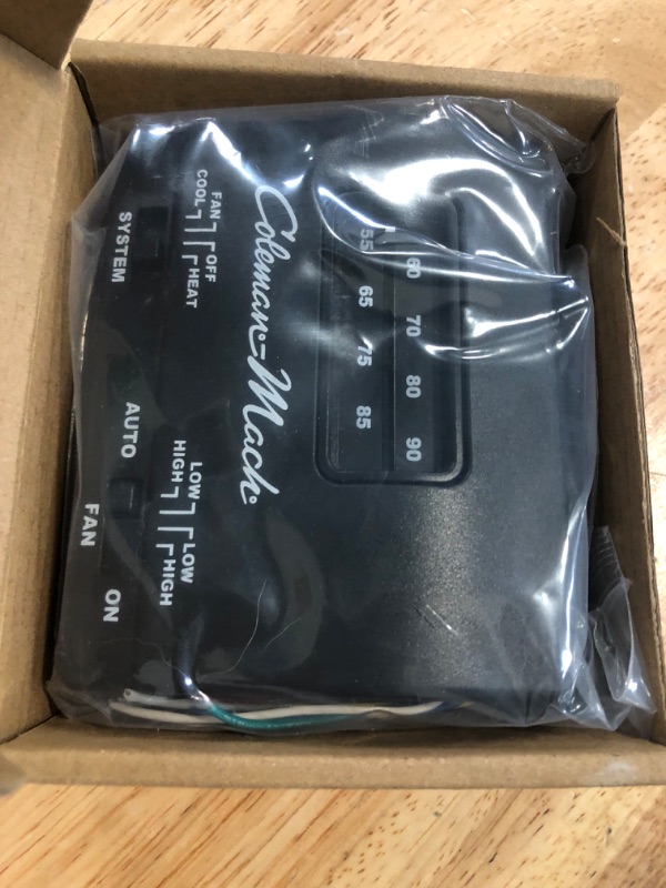 Photo 1 of 7330F3852 RV Thermostat Heat Cool Control 12V DC Single Stage T-Stat Wall Coleman Mach RV Thermostat Replacemnet Compatible with Coleman Mach 8330-336 337 338 339 368 386 RV Air Conditioners, Black