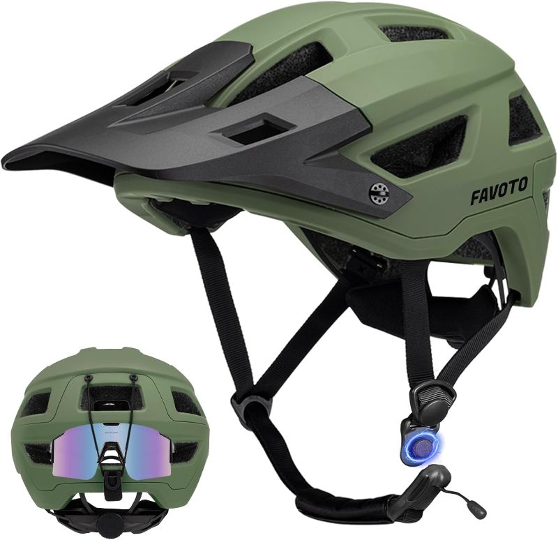Photo 1 of Favoto Mountain Bike Helmet Adult- Dual Shell Magnetic Buckle Lightweight MTB Bicycle Helmet Adjustable for Adults Men Women CPSC Certificated
