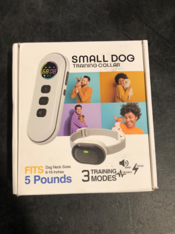 Photo 1 of Ultra-Small Dog Shock Collar, Ultra-Light & Thin Dog Training Collar with 1300ft Remote, Tailored for Small Dogs 5-15lbs & Medium Dogs, 198-Level Precise Control, Waterproof, Rechargeable(White)