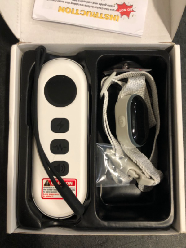 Photo 1 of Ultra-Small Dog Shock Collar, Ultra-Light & Thin Dog Training Collar with 1300ft Remote, Tailored for Small Dogs 5-15lbs & Medium Dogs, 198-Level Precise Control, Waterproof, Rechargeable(White)