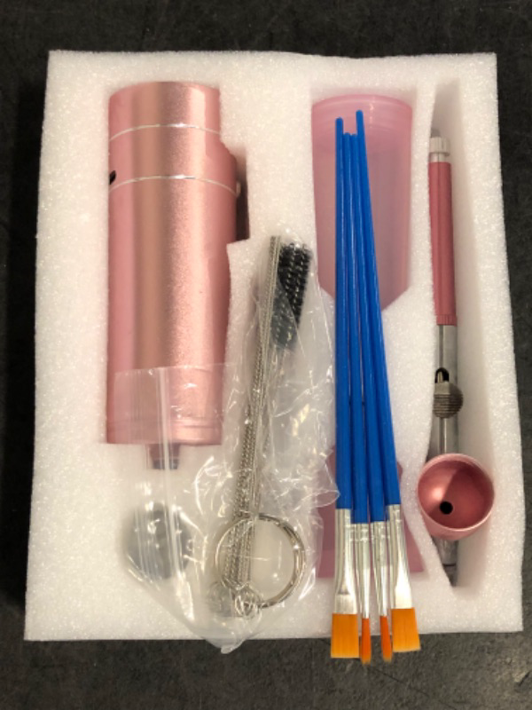 Photo 1 of Airbrush-Kit Air Brush Kit With Airbrush Compressor Nail Charms Wireless Air Brush for Barber, Nail Art, Cake Decor, Makeup, Model Painting (Pink)