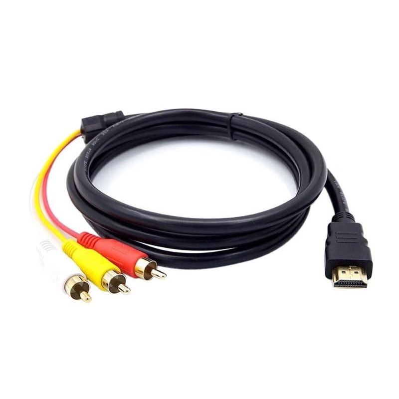 Photo 1 of 5ft/1.5m HDMI Male to 3 RCA Cable Audio Video AV Adapter Extension Code for TV HDTV DVD 1080P M/M Converter Goldplated Connector