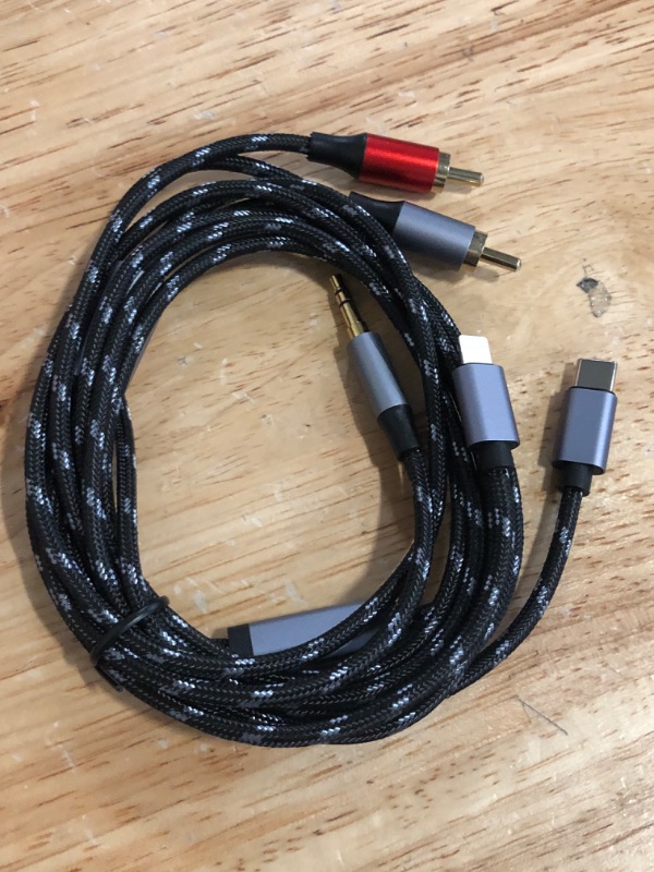 Photo 1 of Lightning to RCA Cable Audio Aux Adapter,RCA to 3.5mm Cable?USB C to 2 RCA Audio Cable? (3 in 1 Audio Cable) for Power Amplifier, Car, Home Theater, Speaker and More(Lightning Compatible)