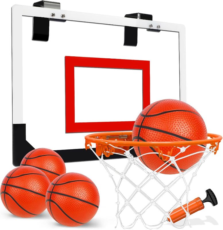 Photo 1 of TOY Life Basketball Hoop Indoor for Kids Over The Door Office Basketballhoop for Teens and Adults Mini Hoops Door Room Goal with 4 Balls