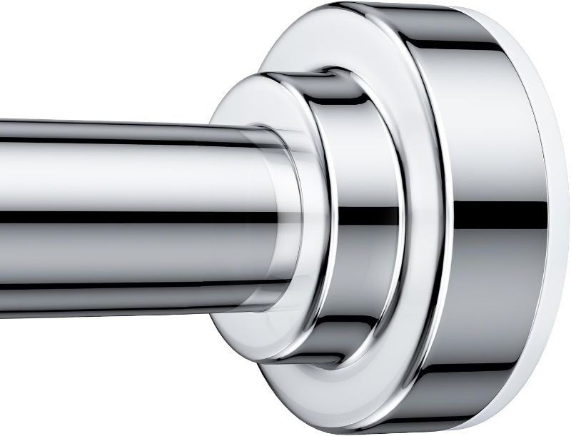 Photo 1 of TEECK Shower Curtain Rod, 27-76 inch Adjustable Spring Tension Curtain Rod, Never Rust Anti-Slip Shower Curtain Rod for Bathroom, No Drilling, Never Collapse, Easy to Use, Silver
