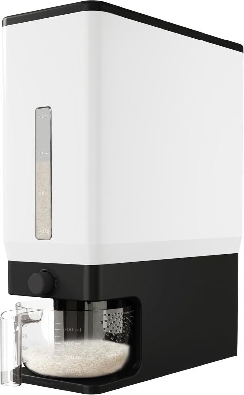 Photo 1 of Lifewit Rice Dispenser 25 Lbs(11.3kg), Rice Storage Container Sealed Moisture Proof with Measuring Cup for Kitchen Pantry Household, BPA-Free, Black