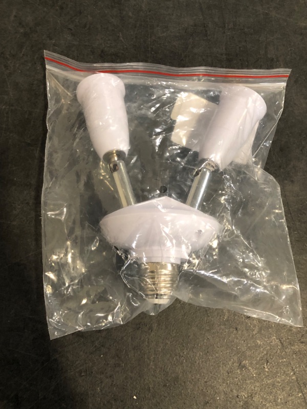 Photo 1 of 2 in 1 E26/ E27 Light Socket Splitter Adapter, Standard Base LED Bulb Converter, 360 Degrees Adjustable 180 Degree Bendable Light Bulb Socket Outlet Adapter.