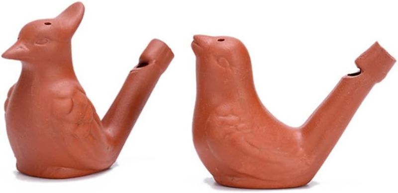 Photo 1 of 2Pcs Ceramic Bird Sound Whistles, Purple, Set of 2, Modern Style, Includes Little Peacock & Bailing Whistles