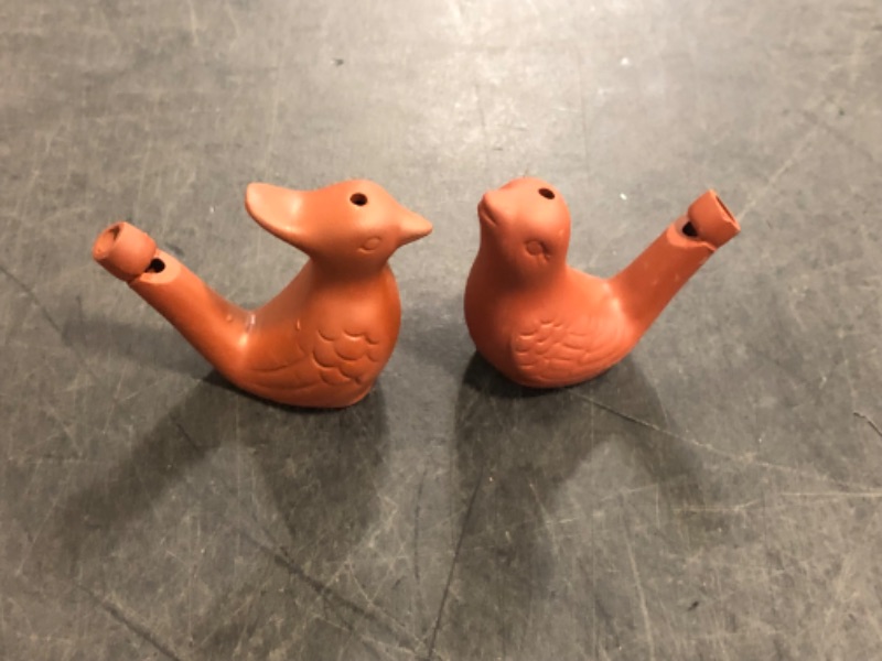 Photo 1 of 2Pcs Ceramic Bird Sound Whistles, Purple, Set of 2, Modern Style, Includes Little Peacock & Bailing Whistles