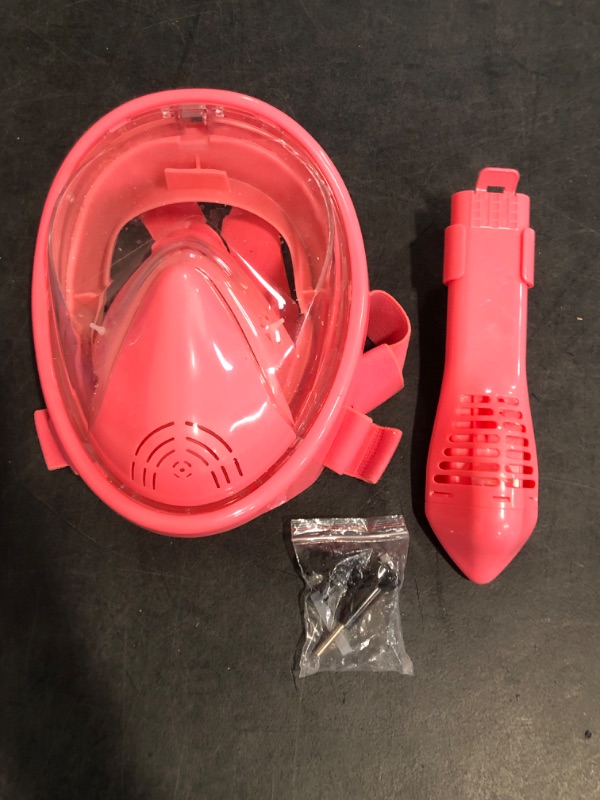 Photo 1 of QingSong Kids Snorkel Mask Full Face, Snorkeling Set with Camera Mount, Foldable 180 Degree Panoramic View Snorkeling Gear Anti-Fog Anti-Leak