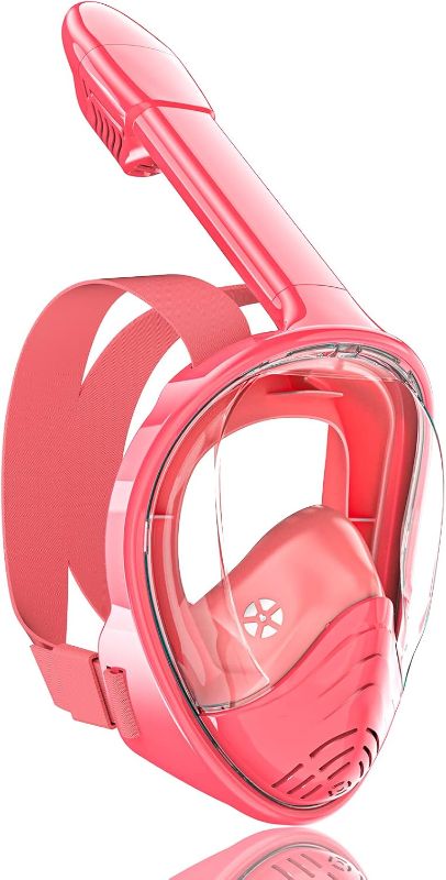 Photo 1 of QingSong Kids Snorkel Mask Full Face, Snorkeling Set with Camera Mount, Foldable 180 Degree Panoramic View Snorkeling Gear Anti-Fog Anti-Leak