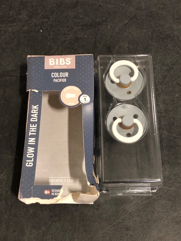 Photo 1 of BIBS Colour Night Baby Pacifier 2-Pack | Made in Denmark | BPA Free Dummy Soother, Round Nipple. Natural Rubber Latex, Size 1 (0-6 Months), Sage Night/Cloud Night
