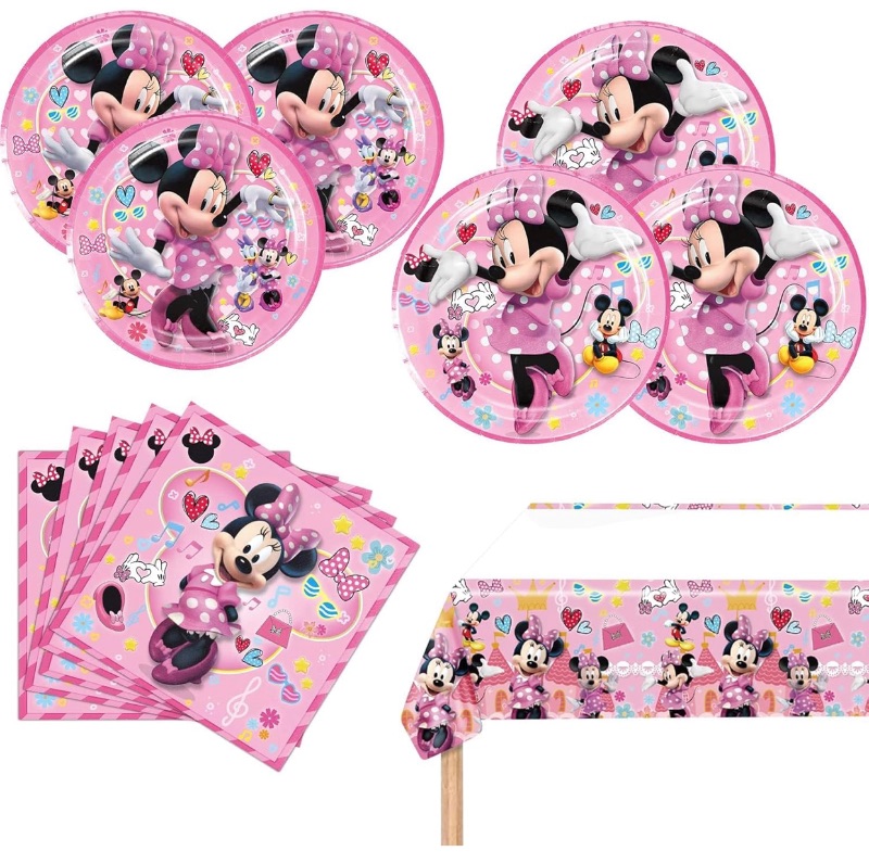 Photo 1 of Minnie Birthday Party Supplies 20 Plates 20 Napkins and 1 Table Cloth for Mouse Party Decorations