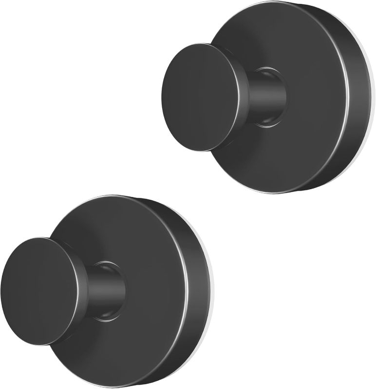 Photo 1 of Suction Cup Hooks for Shower, Multifunctional Towel Hooks, Matte Black Plished Easy to Install Super Suction for Kitchen Bathroom Restroom, 2 Pack