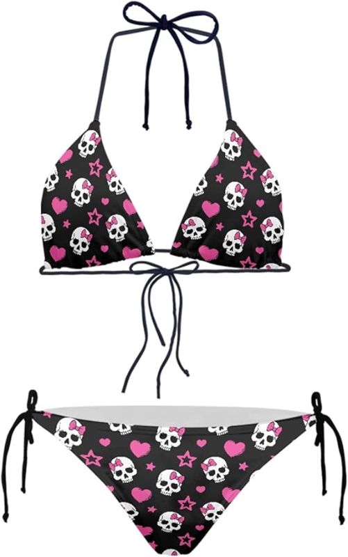 Photo 1 of Size XS JEOCODY Women's High Waist Halter Bikini Set Two Piece Swimsuits Triangle Bikini Sets