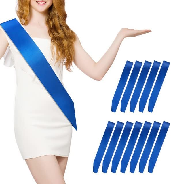 Photo 1 of MDOZQ 12 Pcs Sash Blank Satin Sash Party Favors Plain Sash Dark Blue Sash Bride to Be Sash Sashes for Birthday, Wedding, Graduation, DIY, Beauty Pageant, Hen Party, Homecoming, Make Your Own Sash
