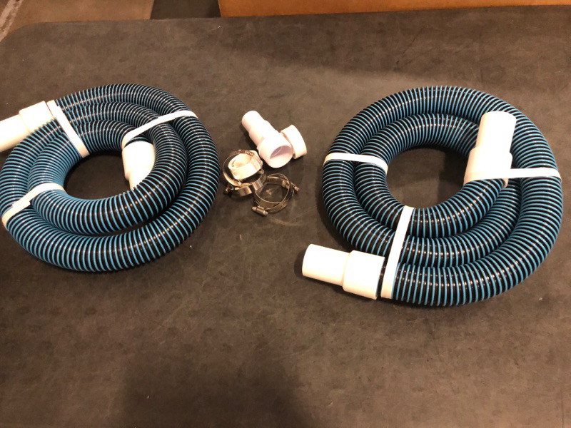 Photo 1 of 1 1/2" Swimming Pool Filter Hose Replacement Kit,Universal 1.25/1.5 Inch Hose Adapter & 1.5"Pool Vacuum Hose for Above Ground Pool,2 Pack 6 Feet Replacement Hose Suitable for Pump - Filter - Heater