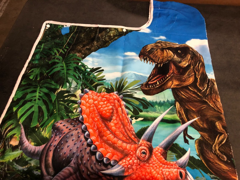 Photo 1 of Dinosaur Hooded Towel, 30" x 50" T-Rex Microfiber Absorbent Quick Dry Bath Swim Pool Towel Poncho Bathrobe with Hood for Boys