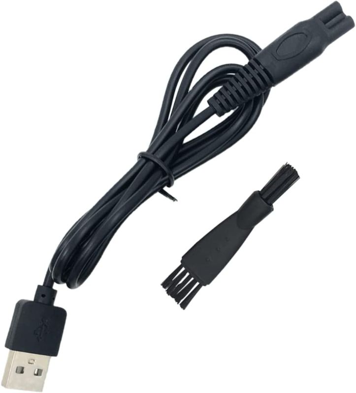 Photo 1 of PDEEY USB Charger Replacement for Brightup/Ufree Beard Trimmer Shaver Razor Charging Cord Cable 4 ft, with Cleaning Brush
