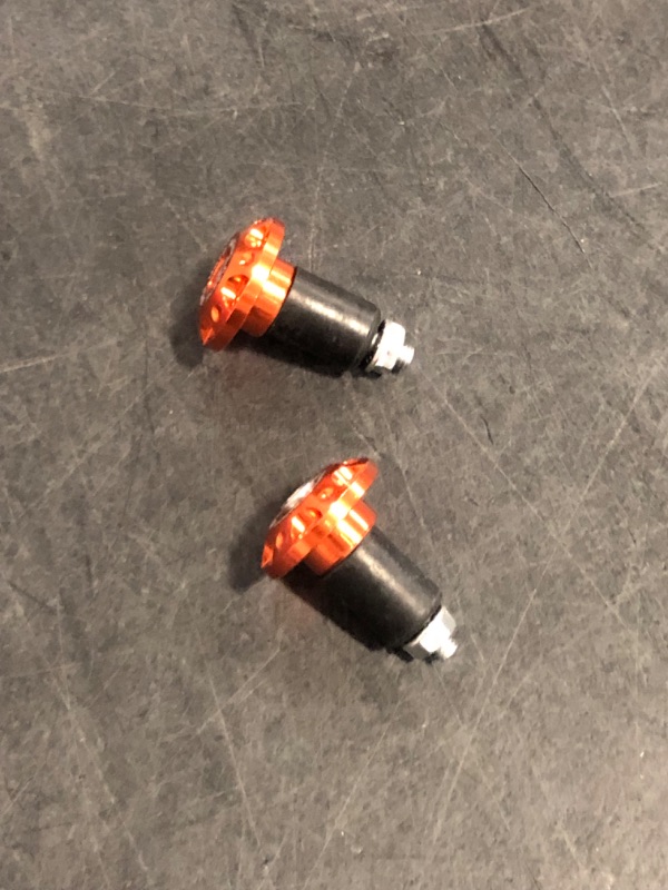 Photo 1 of 1 Pair 7/8" 22mm Motorcycle Hand Grips Handlebar End Slider Caps Plugs Aluminum Alloy Orange Durable Material