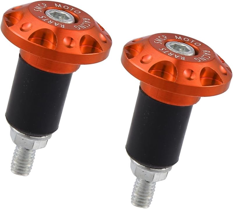 Photo 1 of 1 Pair 7/8" 22mm Motorcycle Hand Grips Handlebar End Slider Caps Plugs Aluminum Alloy Orange Durable Material