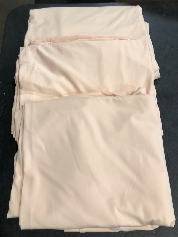 Photo 1 of PARTY ULYJA Blush Pink Plastic Tablecloths 3 Pack 54 x 108 Inch Rectangular PEVA Vinyl Table Covers for Picnic Birthday Wedding Parties