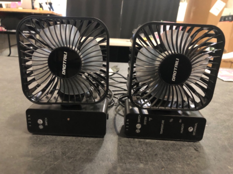 Photo 1 of 2-Pack 4” Grow Tent Fan With Temperature And Humidity Meter,Automatic Humidity Control,Oscillating Fan For Hydroponic Ventilation Circulation With Clips,Adjustable Speed Quiet Greenhouse